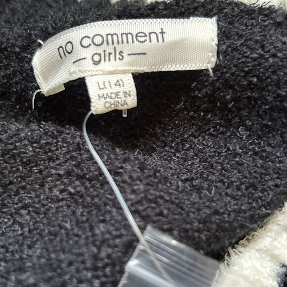 NEW No Comment Girl's Christmas Holiday Cardigan‎ Sweater-Size Large-Bells-Santa - Picture 9 of 11